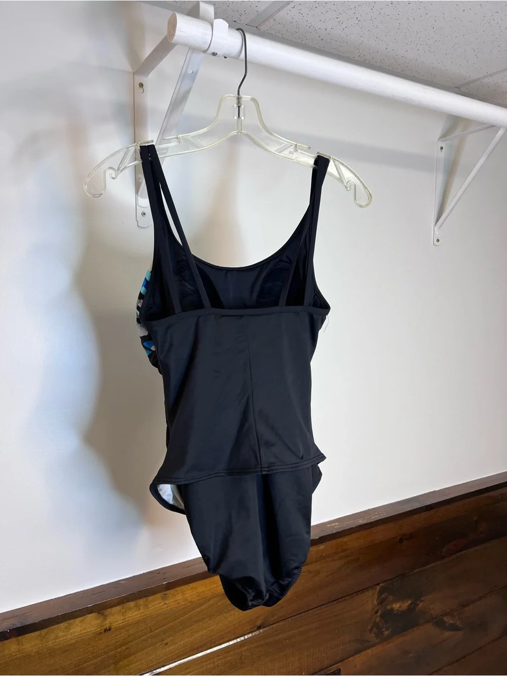 Miraclesuit Black One-Piece Swimsuit with Blue Pattern- 8